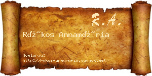 Rákos Annamária névjegykártya